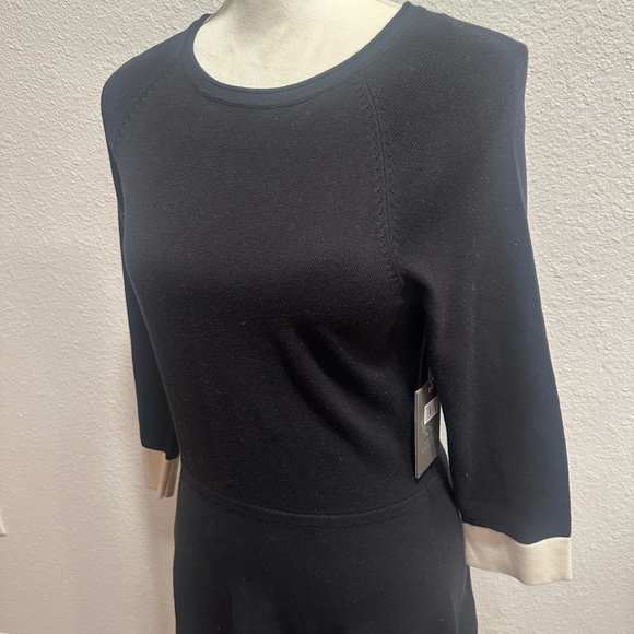 Vince Camuto Black Dress with Cream Accents - Picture 3 of 6